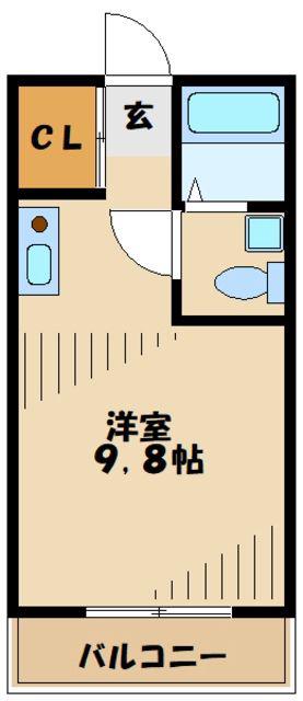 ラポールテラス(ワンルーム/3階)の間取り写真