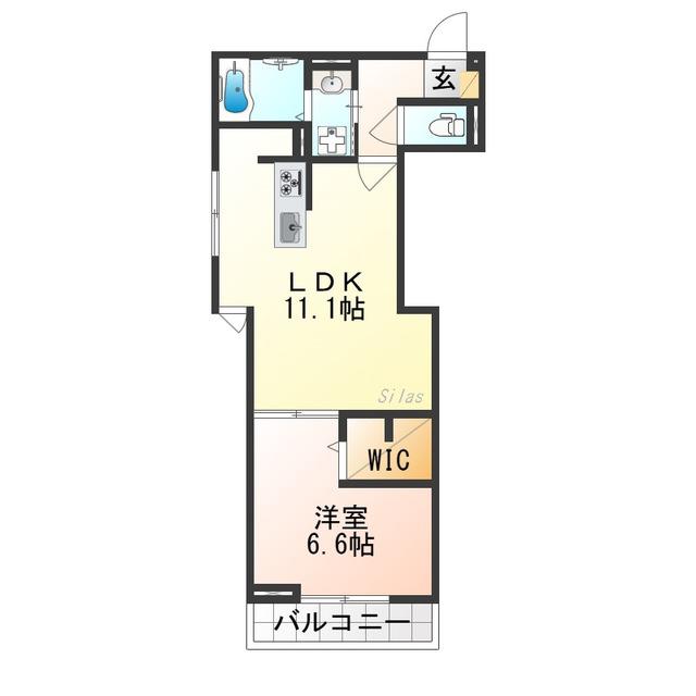 LEGALO伏見(1LDK/2階)の間取り写真