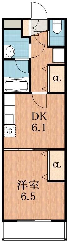 メゾン・ヴェルデュール(1DK/3階)の間取り写真