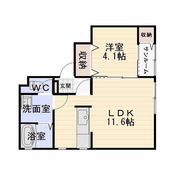 PLUSビル(1LDK/3階)の間取り写真
