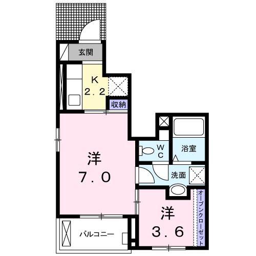 フィオーレIII(2K/1階)の間取り写真