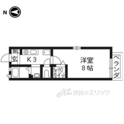 シティオ・クラーロ哲学の道(1K/2階)の間取り写真