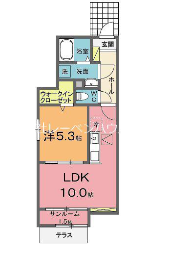 シャトンノアール鴻巣(1LDK/1階)の間取り写真