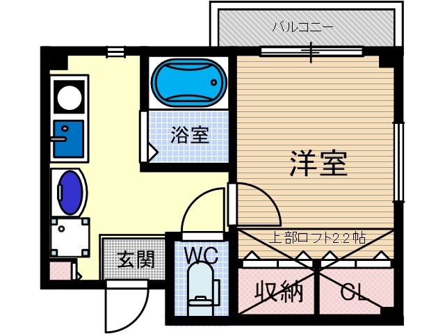 フォルム千里丘(1K/3階)の間取り写真