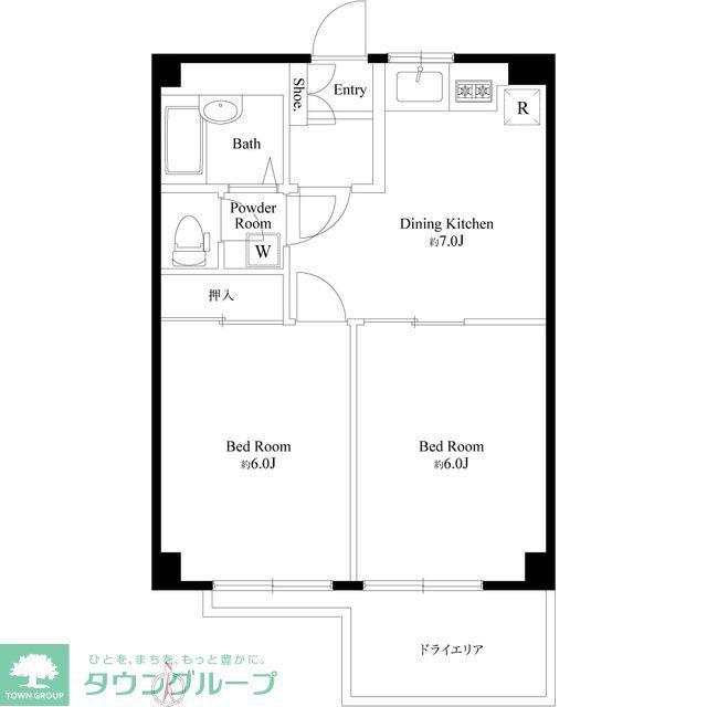 シーズ・レジデンス永福町パレス(2DK/1階)の間取り写真