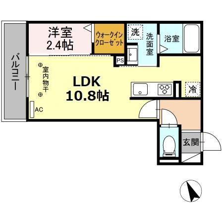 アッラ・フォンターナ(1LDK/3階)の間取り写真