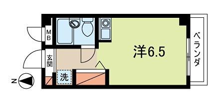 プラム松田II(ワンルーム/2階)の間取り写真