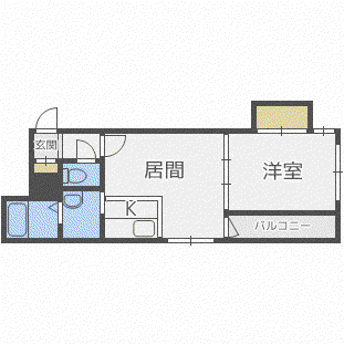 麻生ウェルN37(1LDK/4階)の間取り写真
