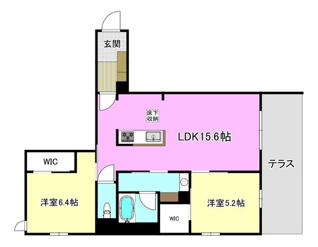 ソムニウム ドムス 南茨木(2LDK/1階)の間取り写真