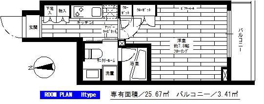 ステージグランデ清澄白河アジールコート(1K/6階)の間取り写真