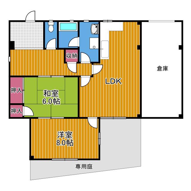 森井マンション(2LDK/1階)の間取り写真