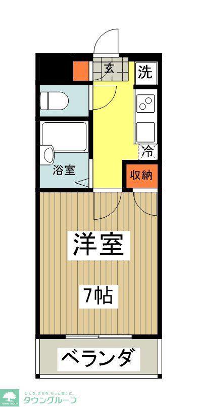 トーン・クラスター学園(1K/2階)の間取り写真