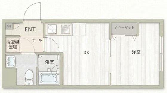フラシア東武練馬(1DK/1階)の間取り写真