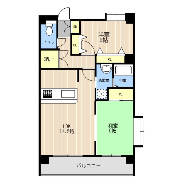 レークヒル画図III(2LDK/3階)の間取り写真