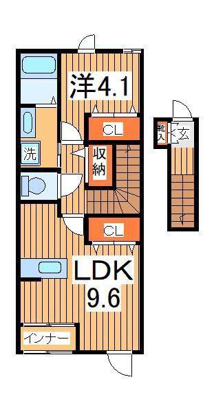 LUMINOUS SOLARE(1LDK/2階)の間取り写真