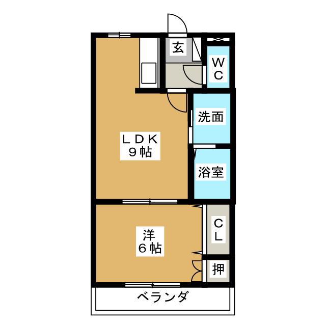チャペルヒルズ(1LDK/1階)の間取り写真