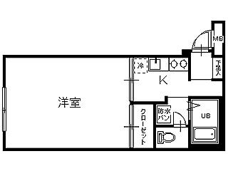 CITY SIDE大工町(1K/3階)の間取り写真