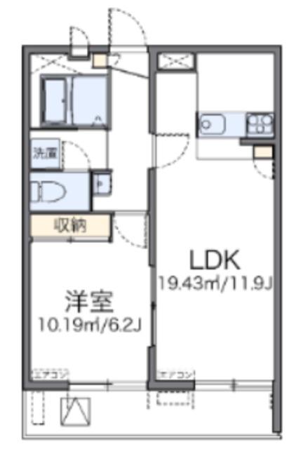 レオパレス翔(1LDK/3階)の間取り写真