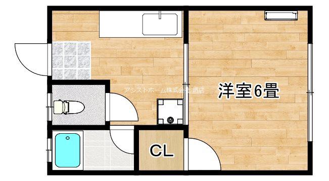 カリーノRコルソ(1DK/4階)の間取り写真