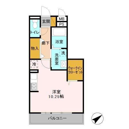 リバーハイツ幕張(ワンルーム/2階)の間取り写真