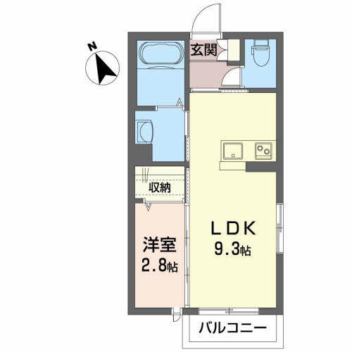 シャーメゾン緑町(1LDK/1階)の間取り写真