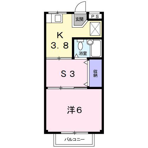 カーサ602(1SK/2階)の間取り写真