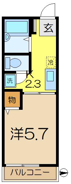 シティハイムカトレアA(1K/2階)の間取り写真