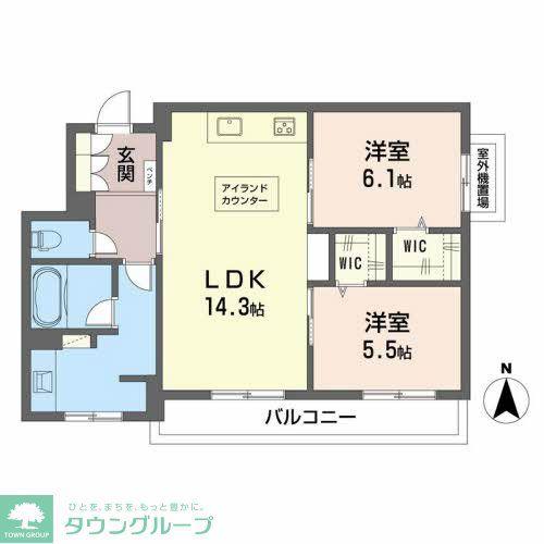 シャーメゾンステージ松山(2LDK/3階)の間取り写真