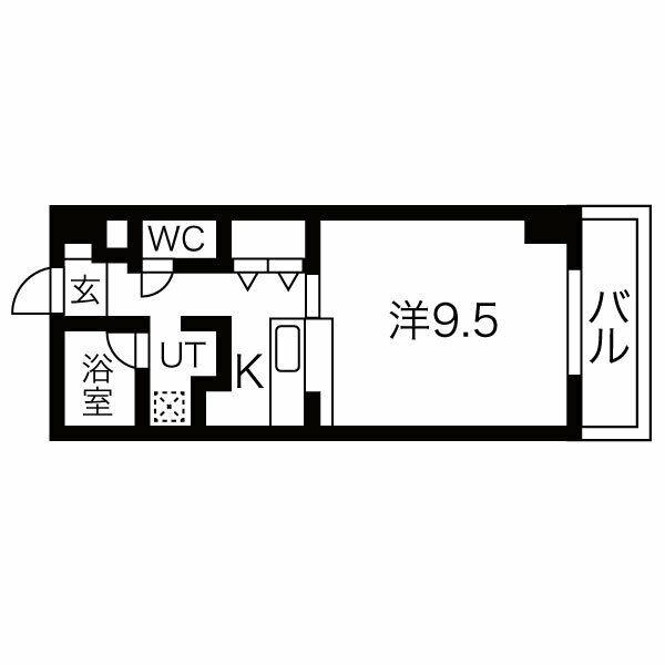 グリーンパーク新瑞(1K/5階)の間取り写真