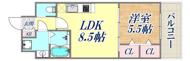 プレジオ神戸ウエスト(1LDK/11階)の間取り写真