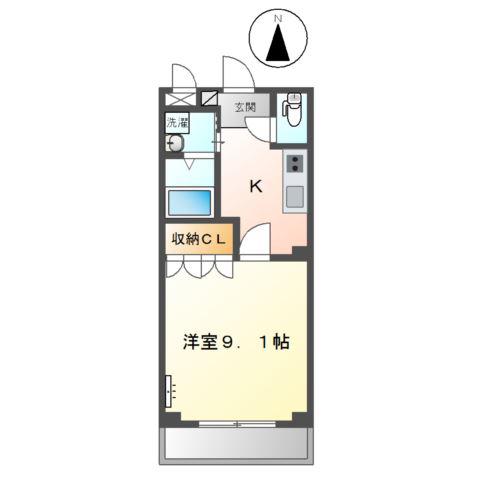アシューレ(1K/2階)の間取り写真