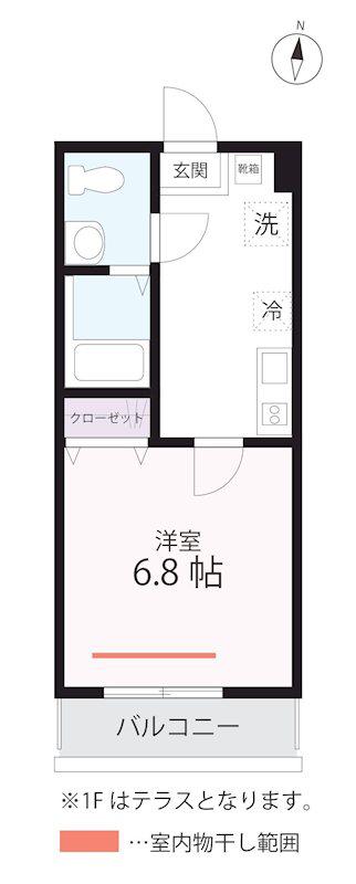 QUIET CRAB HOUSE ESSATO(1K/3階)の間取り写真