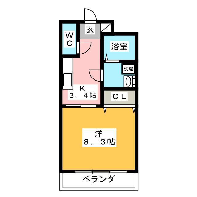 エアフォルク(1K/3階)の間取り写真