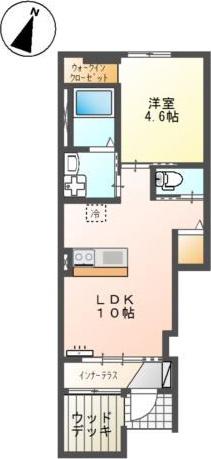 FARBE(1LDK/1階)の間取り写真