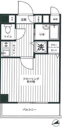 パークウェル目白(1K/5階)の間取り写真
