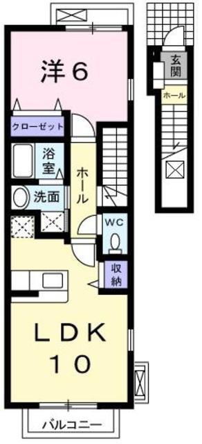 AIRY PARK A(1LDK/2階)の間取り写真