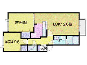 エルヴィータ(2LDK/1階)の間取り写真