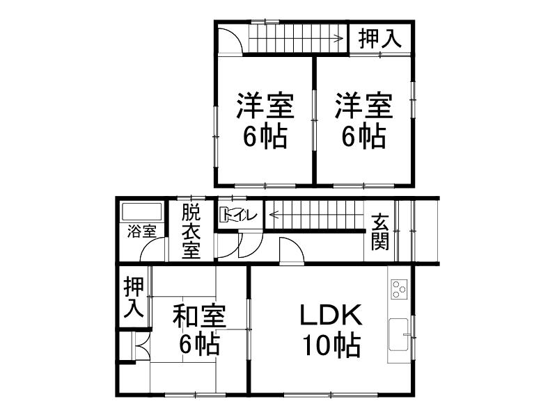 K西16条南(3LDK/1階)の間取り写真