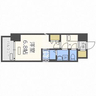 レジュールアッシュTAISHO LEGANT(1K/12階)の間取り写真