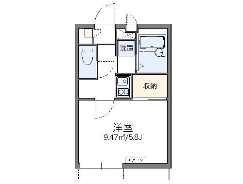 レオパレスKAZU(1K/1階)の間取り写真