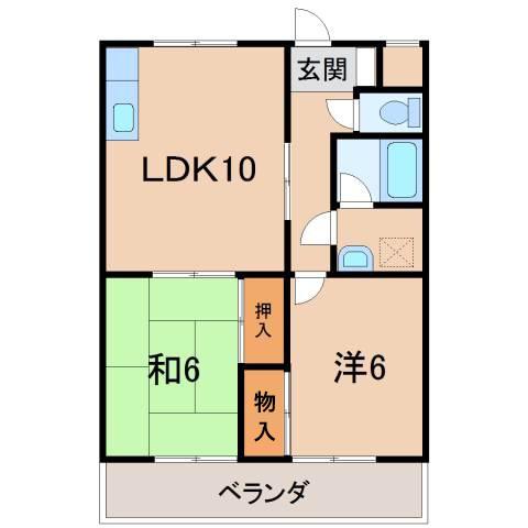 グリーンフル堀井(2LDK/1階)の間取り写真