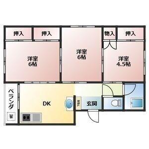 クイーンズガーデン(3DK/3階)の間取り写真