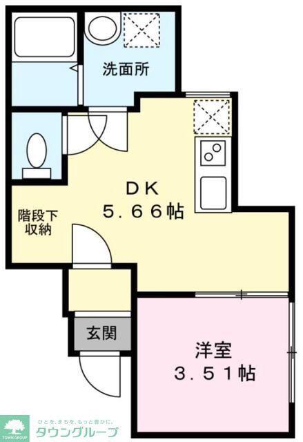 カレッタ習志野(1DK/1階)の間取り写真