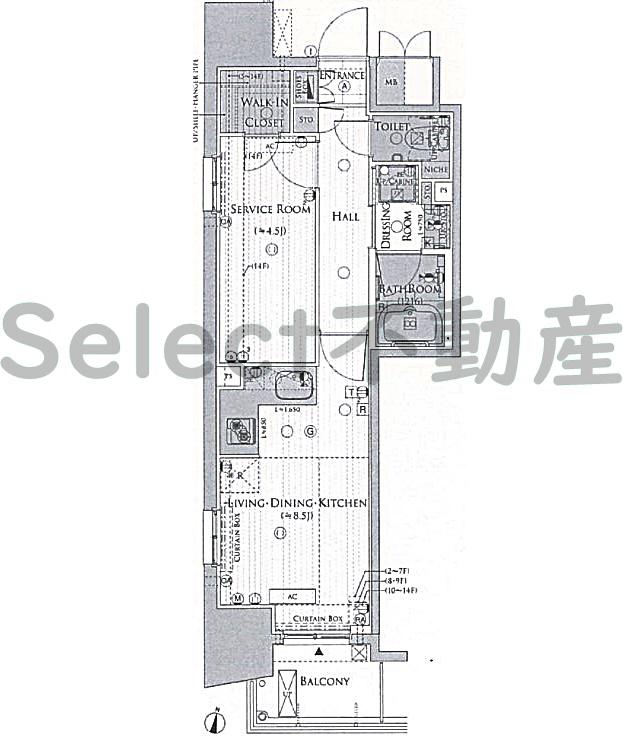 エステムプラザ名古屋丸の内(1LDK/7階)の間取り写真