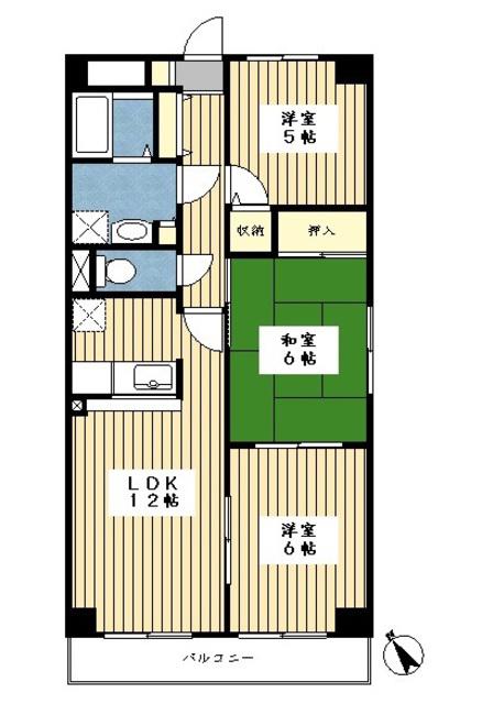 シャルマン(3LDK/3階)の間取り写真