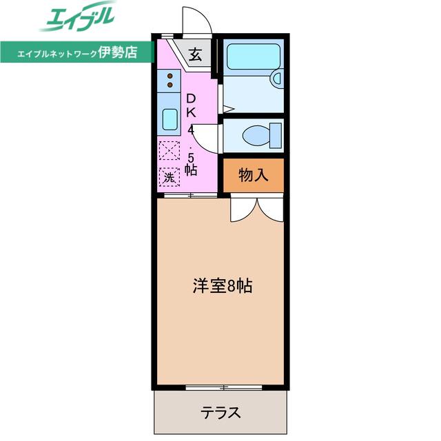 スリーベル(1DK/1階)の間取り写真