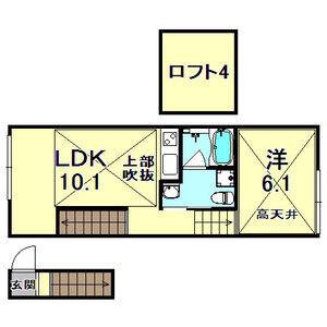 オウギソラノマ(1LDK/2階)の間取り写真