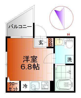 GRACE亀戸(ワンルーム/2階)の間取り写真