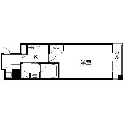 カスタリア堺筋本町(1K/8階)の間取り写真