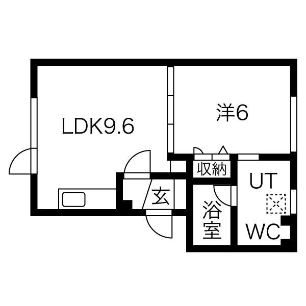 PRESENCE N32(1LDK/2階)の間取り写真